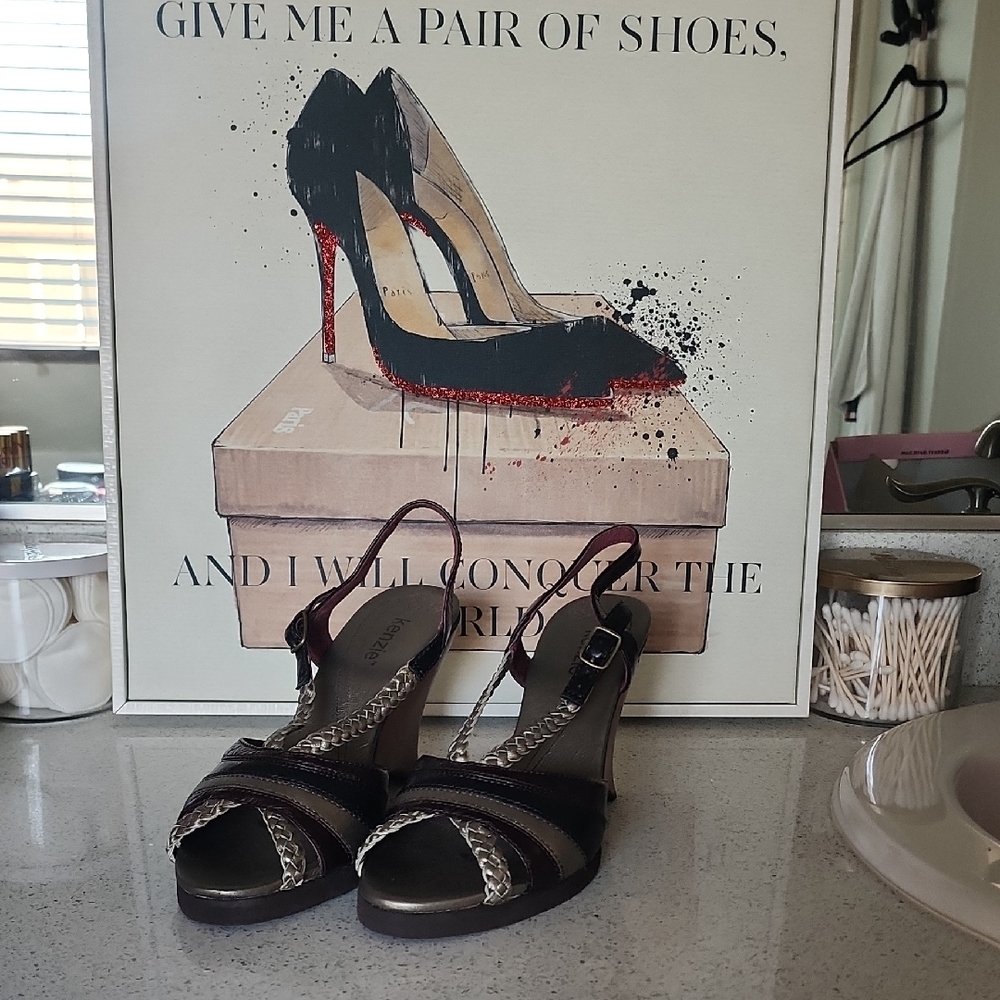 Kenzie Black, Silver And Burgundy Women's Sandals